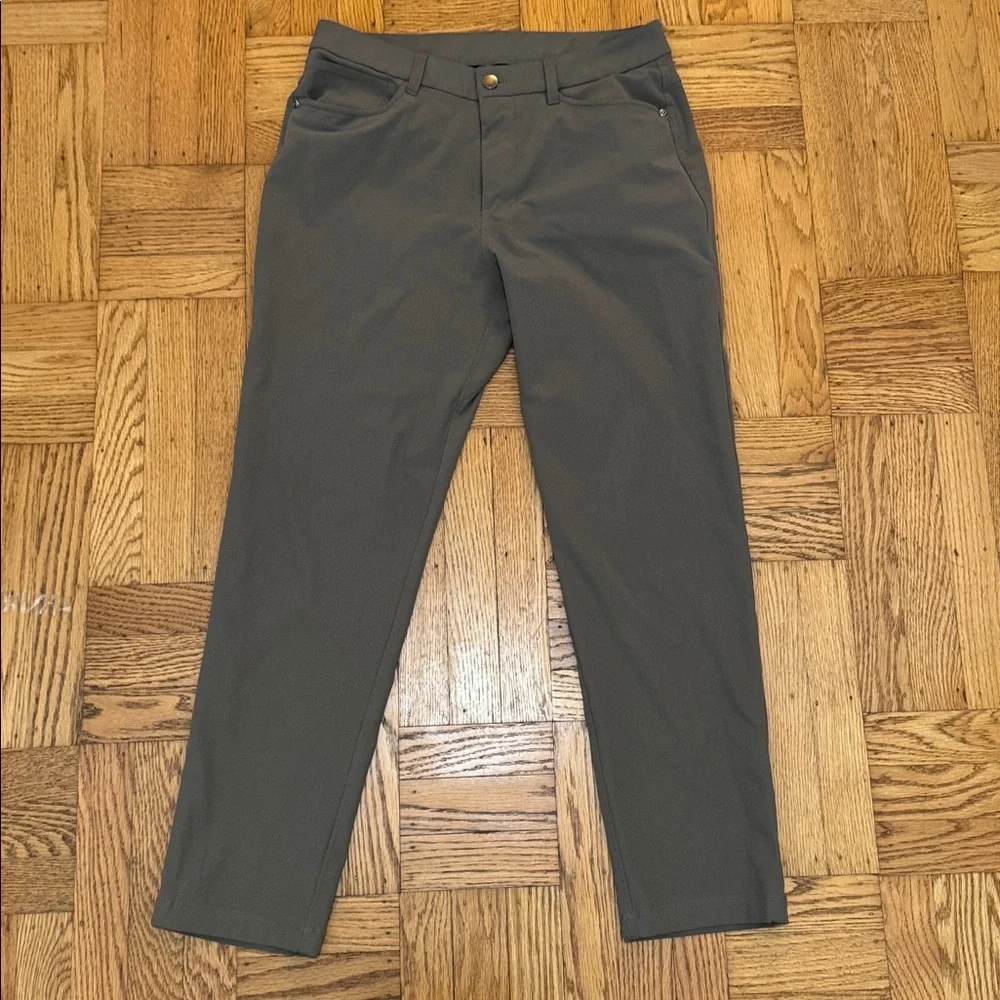 Lululemon ABC classic-fit 5 pocket pant men’s 32L size 30 warpstreme olive green - Picture 2 of 5